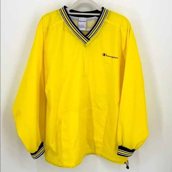 𝅺Champion Windbreaker Jacket 90s Nylon Neon Jacket SZ L - Picture 2 of 10